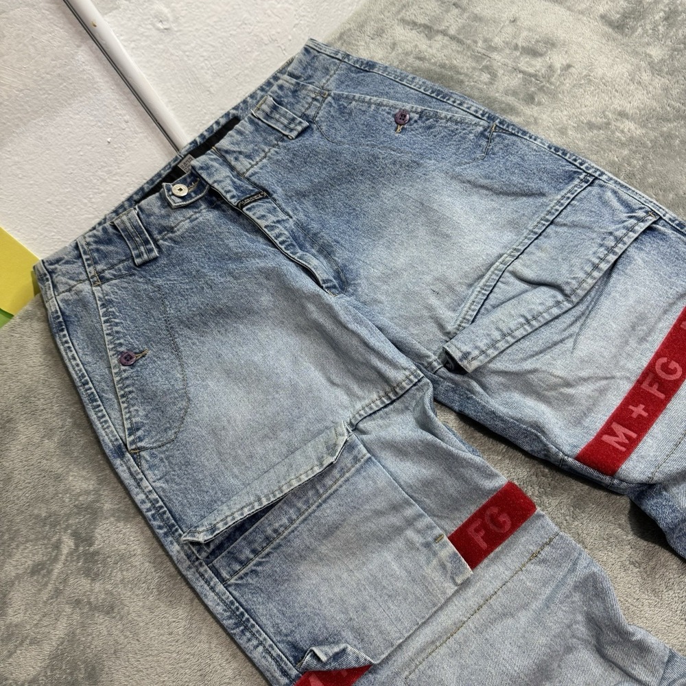 Marithe Francois Girbaud Jeans Mens 32 (31x34) Shuttle Tape Cargo Denim Slim Y2K - Picture 3 of 13